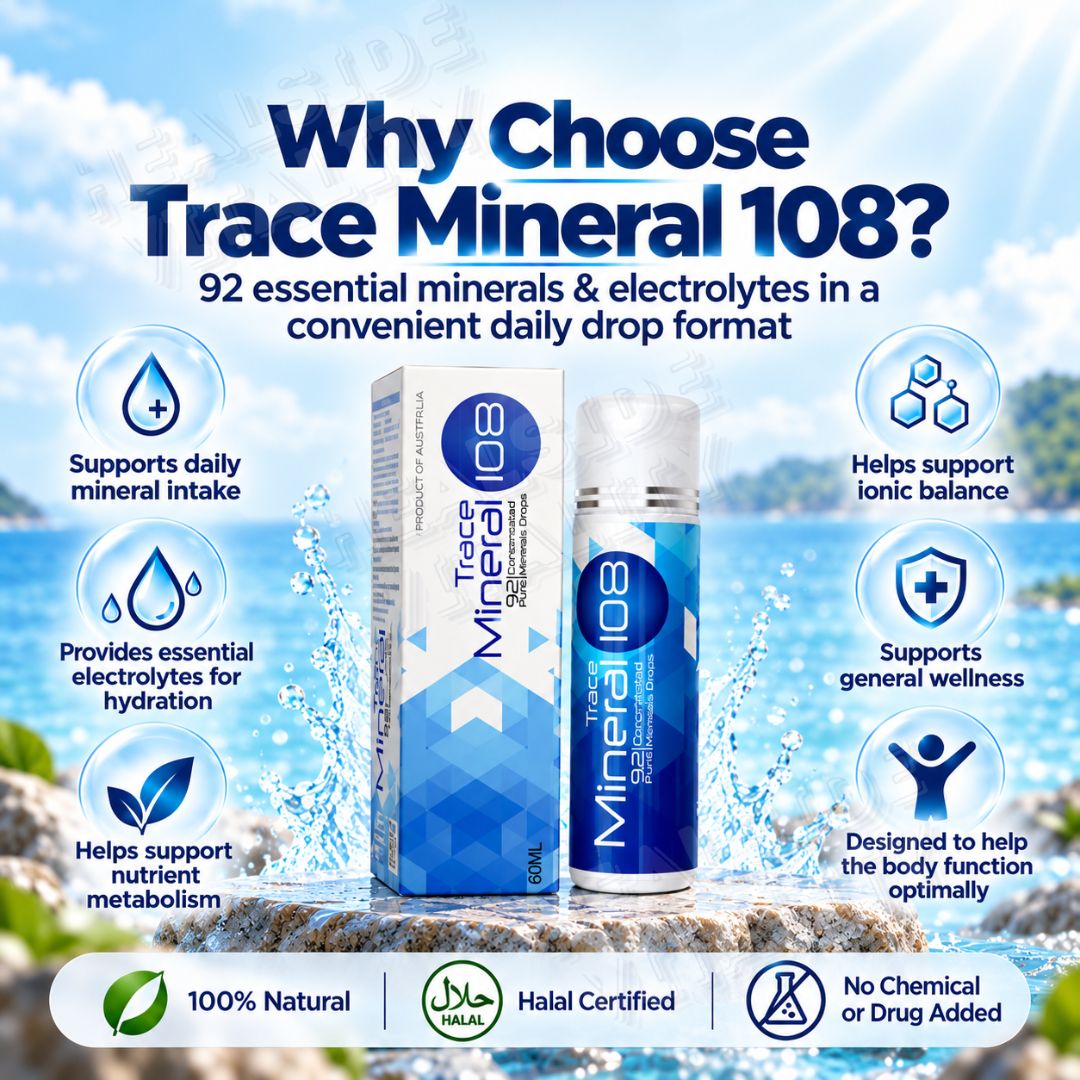 Trace Mineral 108 Pure Marine Mineral Drops 60ml Imported from Australia Exp:07/28