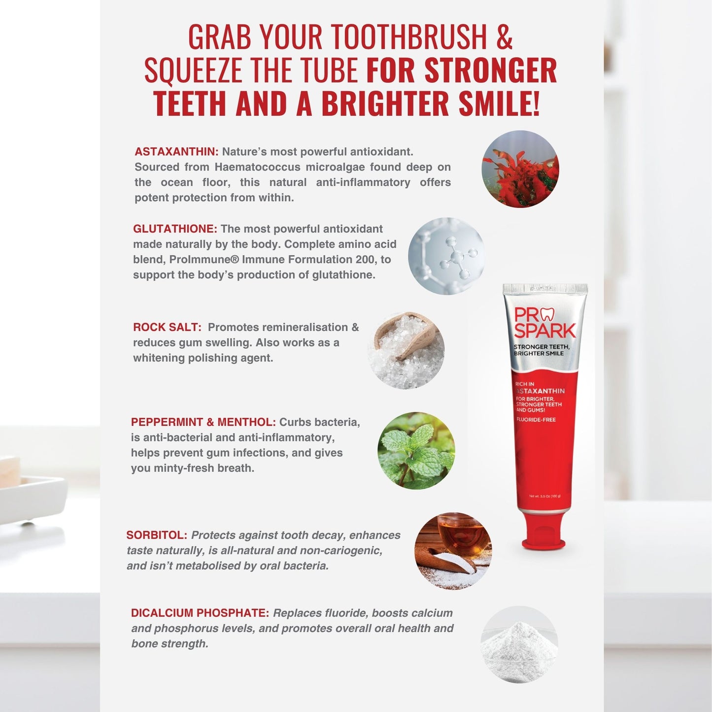 Pro Spark Toothpaste with ASTAXANTHIN (Fluoride-Free) Exp: 05/05/27