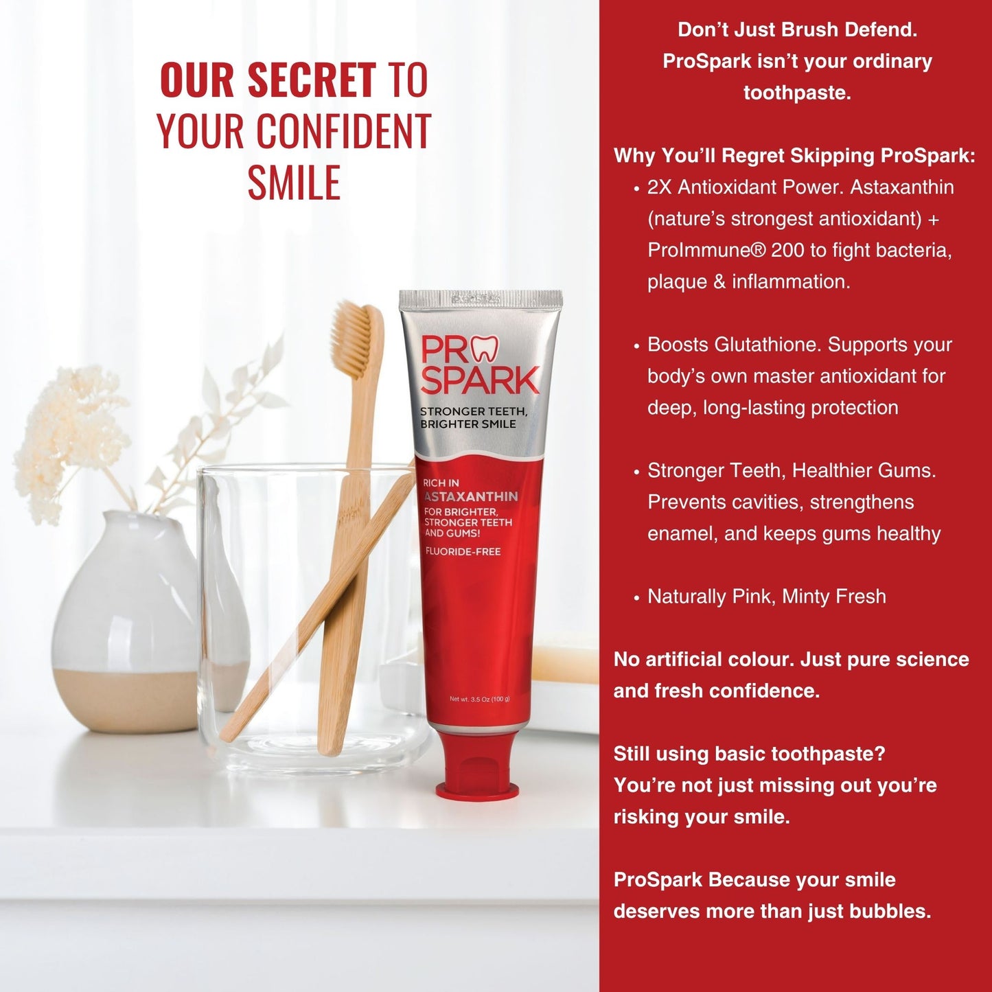 Pro Spark Toothpaste with ASTAXANTHIN (Fluoride-Free) Exp: 05/05/27
