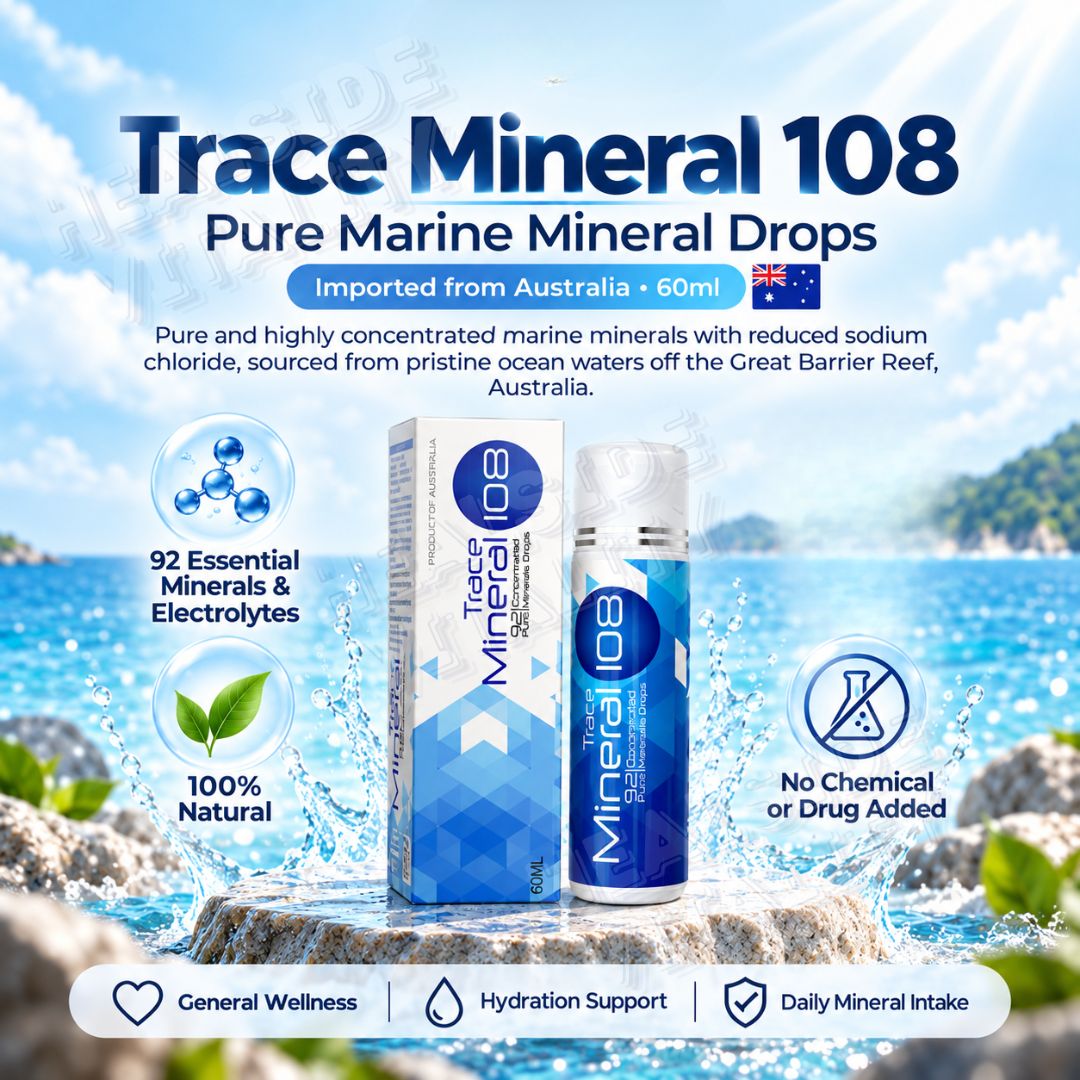Trace Mineral 108 Pure Marine Mineral Drops 60ml Imported from Australia Exp:07/28
