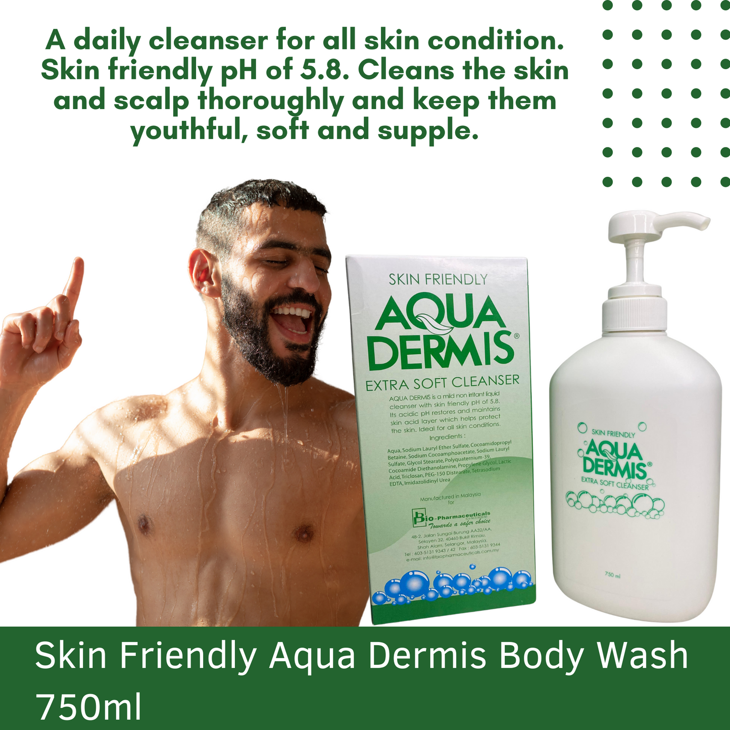 Skin Friendly Aqua Dermis Body Wash 750ml