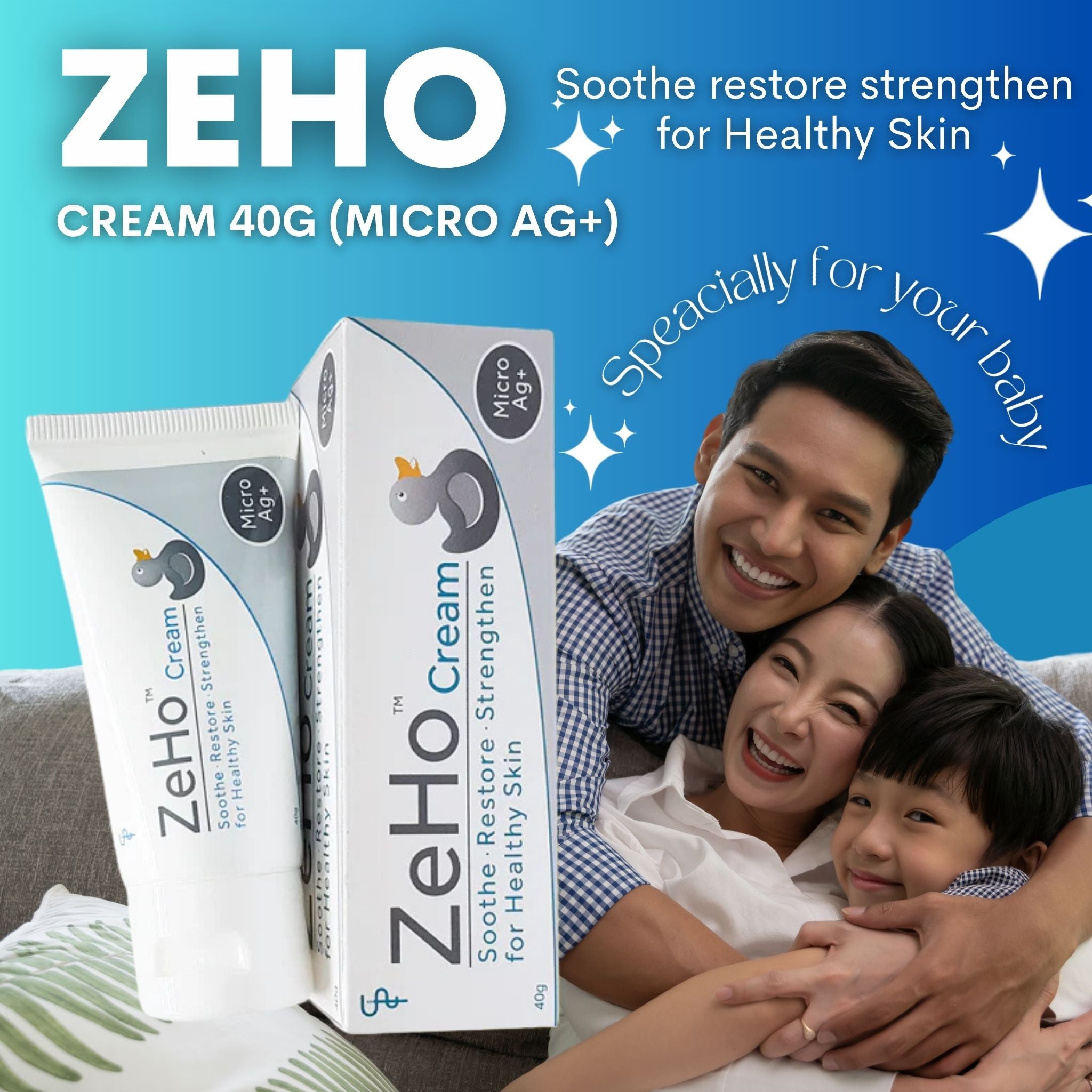 Zeho Cream MicroAg+ 40g Soothing Moisturizer for Dry & Sensitive