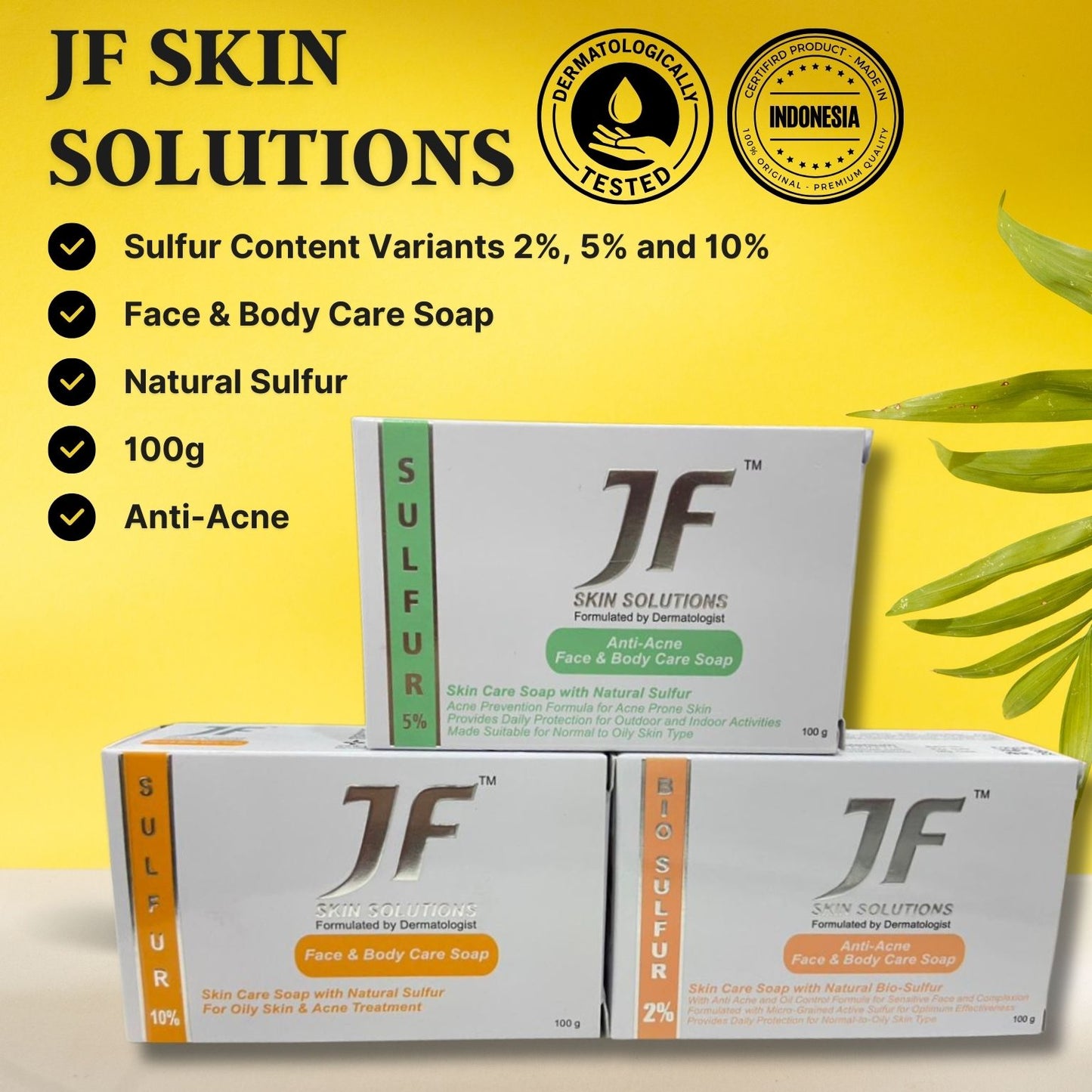 [READY STOCK] 10% ANTI-ACNE Jf Skin Solutions Anti-Acne Sulfur Soap Fungal Infections 100g (EXP 03/2027) (Copy)