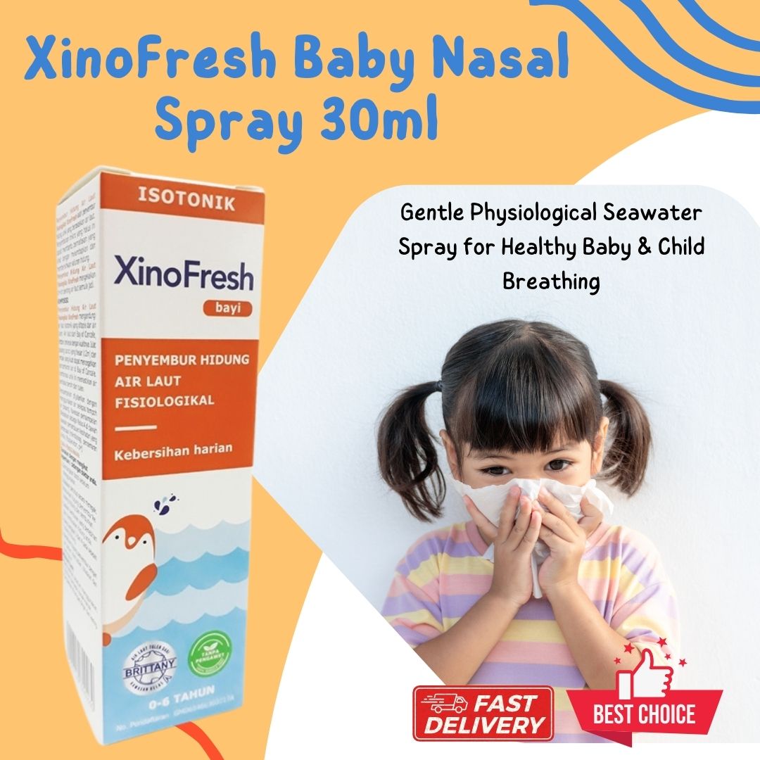 XinoFresh Nasal Spray 30ml Nasal Hygiene & Cold Relief  Baby 0-6 Years Exp:31/07/28