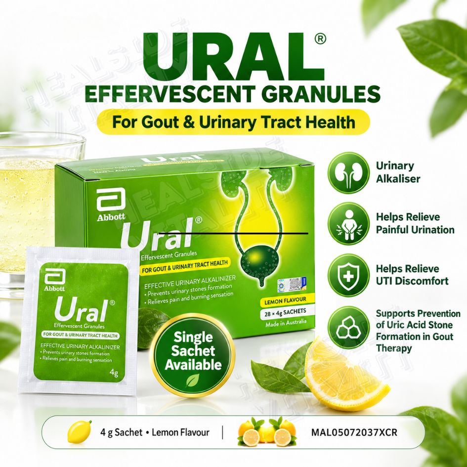 Ural Effervescent Granules Urinary Alkalinizer Lemon Flavour (Per Sachet)