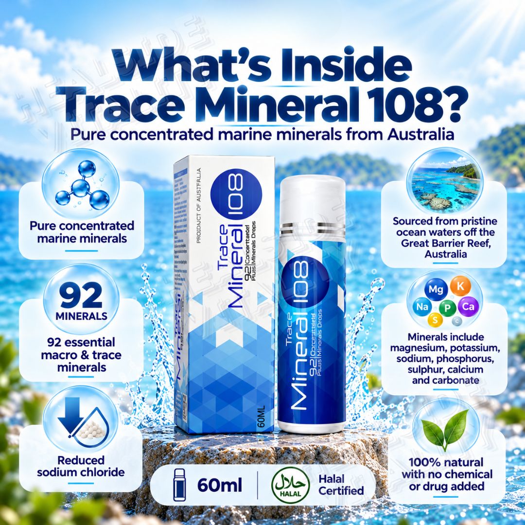 Trace Mineral 108 Pure Marine Mineral Drops 60ml Imported from Australia Exp:07/28
