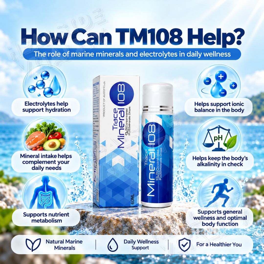 Trace Mineral 108 Pure Marine Mineral Drops 60ml Imported from Australia Exp:07/28