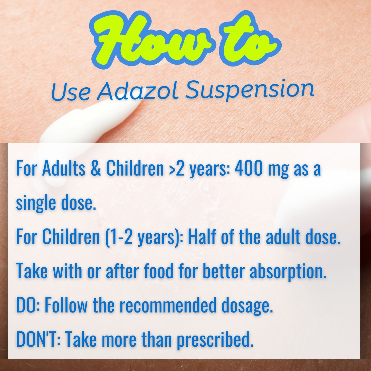 Adazol Suspension 10ml,  Treat parasitic worm infections (FAST DELIVERY)