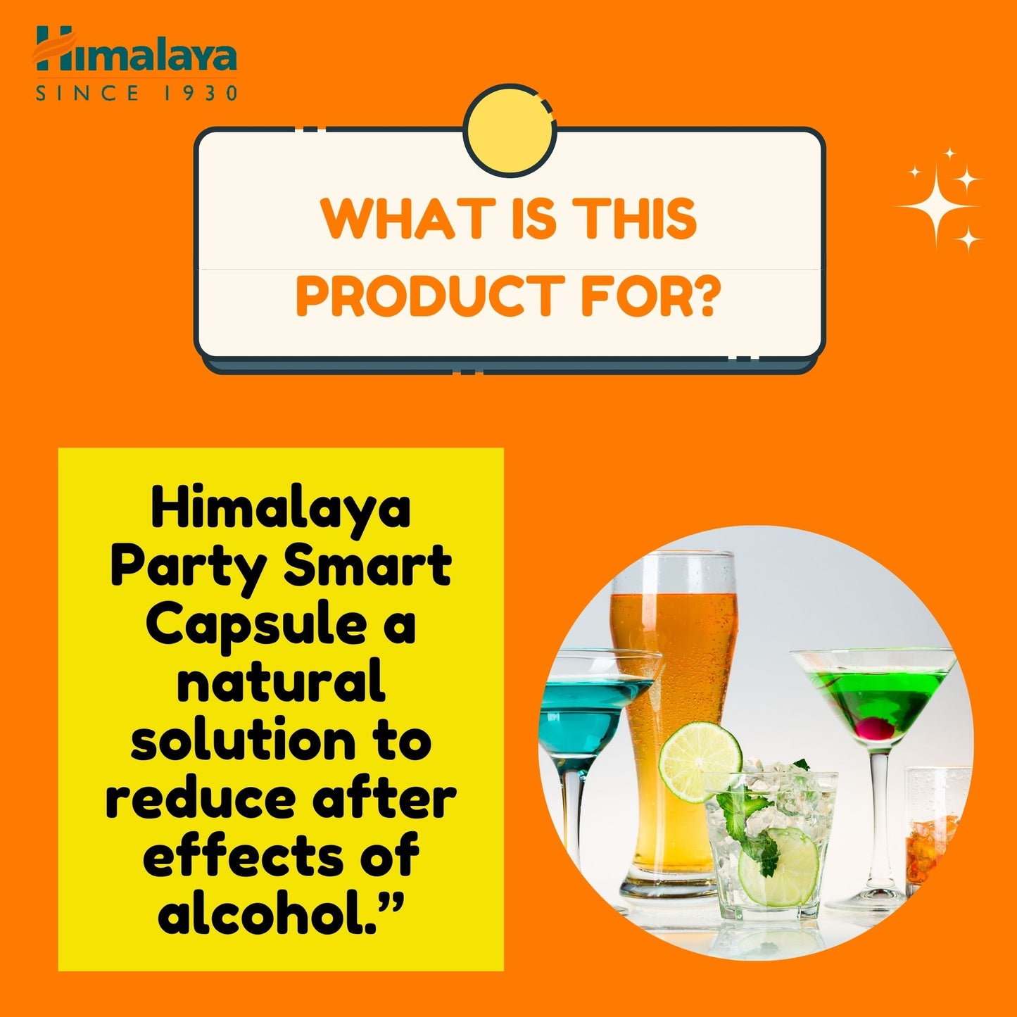 HIMALAYA PartySmart Caps Anti Hangover Relieves Headache, Nausea & Alcohol After-Effects Exp 2027