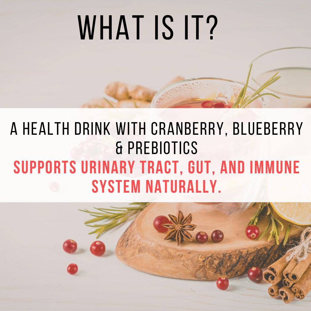 Andrine Cranberry + Blueberry Powder Urinary pH Support, Digestive & Immune Health Drink Exp:31/10/27