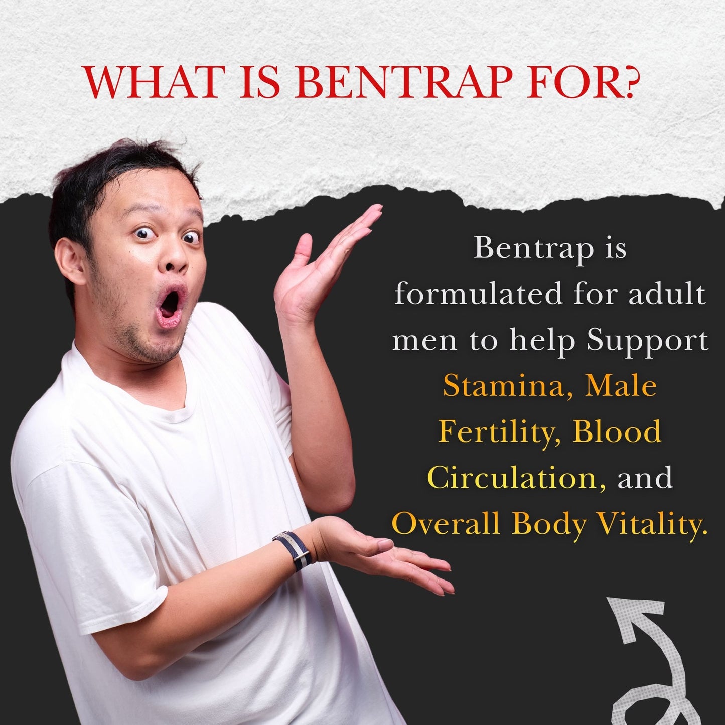 Bentrap Men’s Stamina Drink with Korean Red Ginseng  Grape Flavour (15g) SALE PERSACHET Exp:20/07/2027