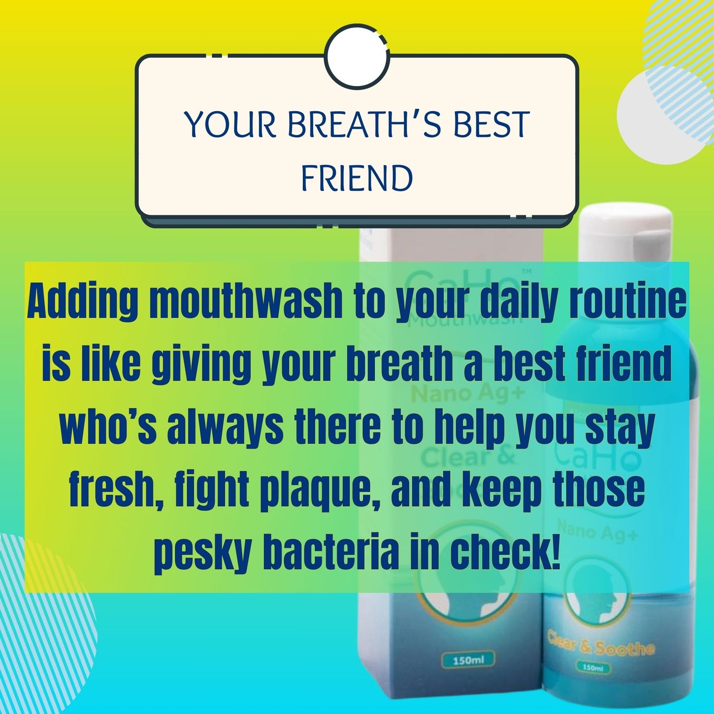 [READY STOCK & FAST DELIVERY ] CaHo Mouthwash with Nano Ag+ 150ml Help to combat bad breath !!(EXP 06/2026)