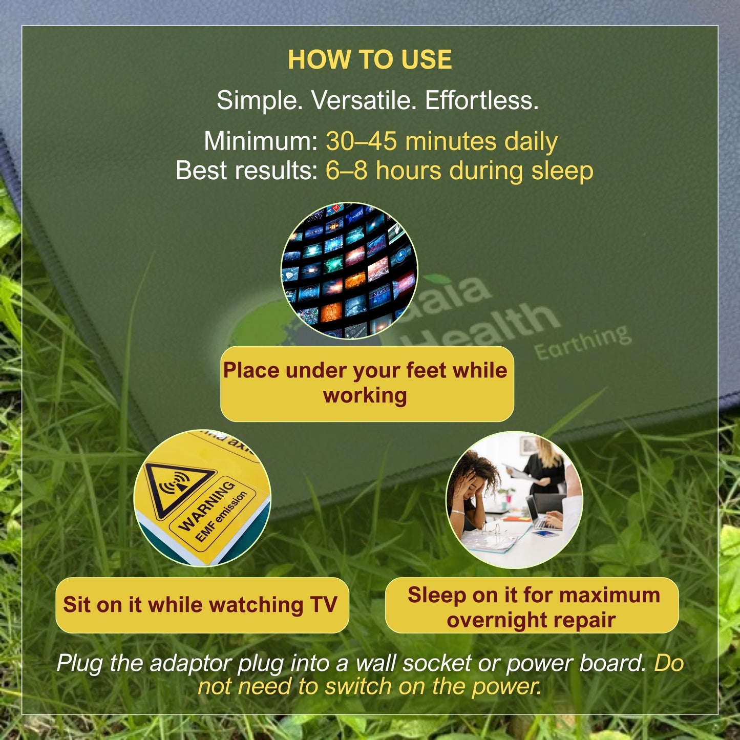 Grounding Mat for Deep Sleep and Pain Relief Natural Earthing Solution