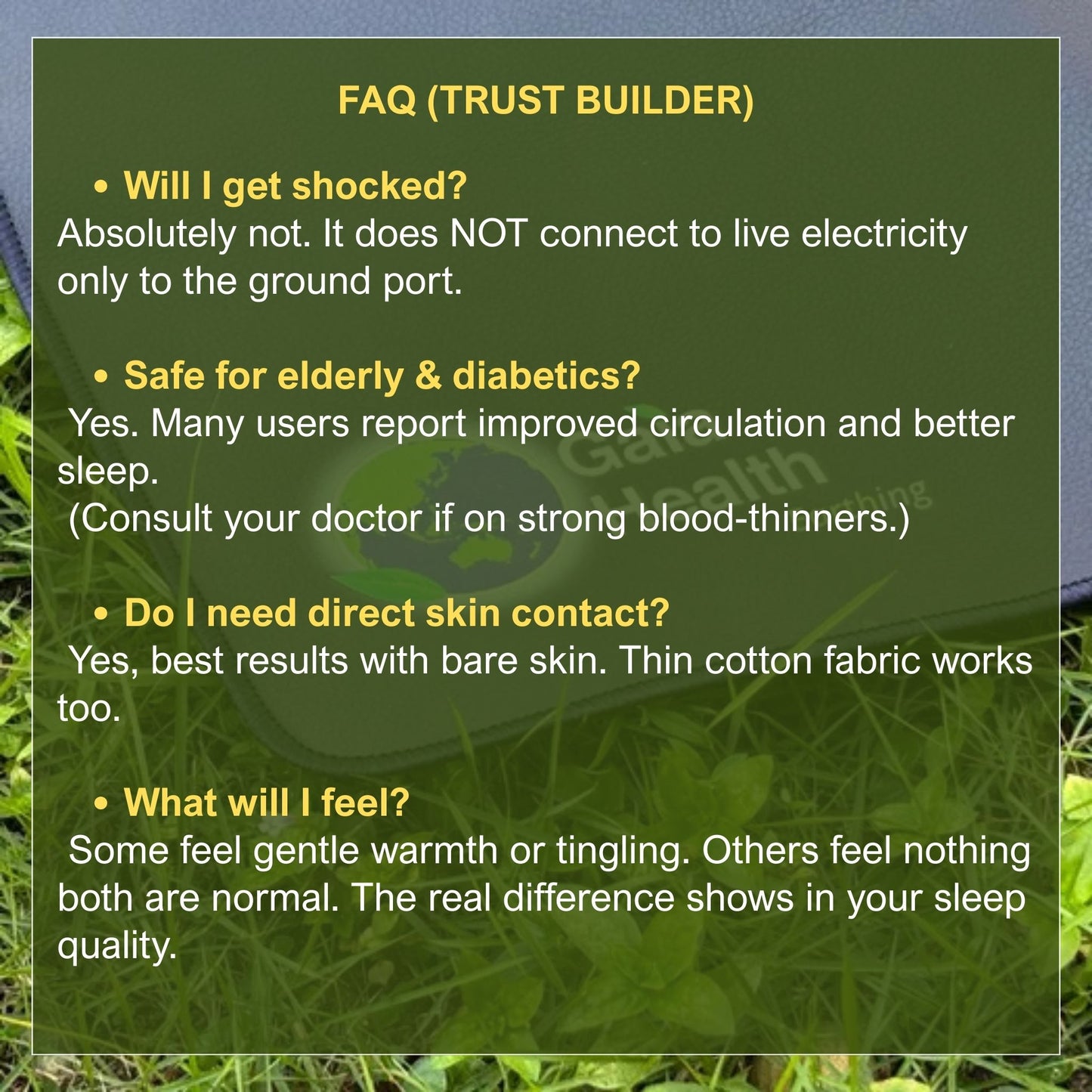 Grounding Mat for Deep Sleep and Pain Relief Natural Earthing Solution