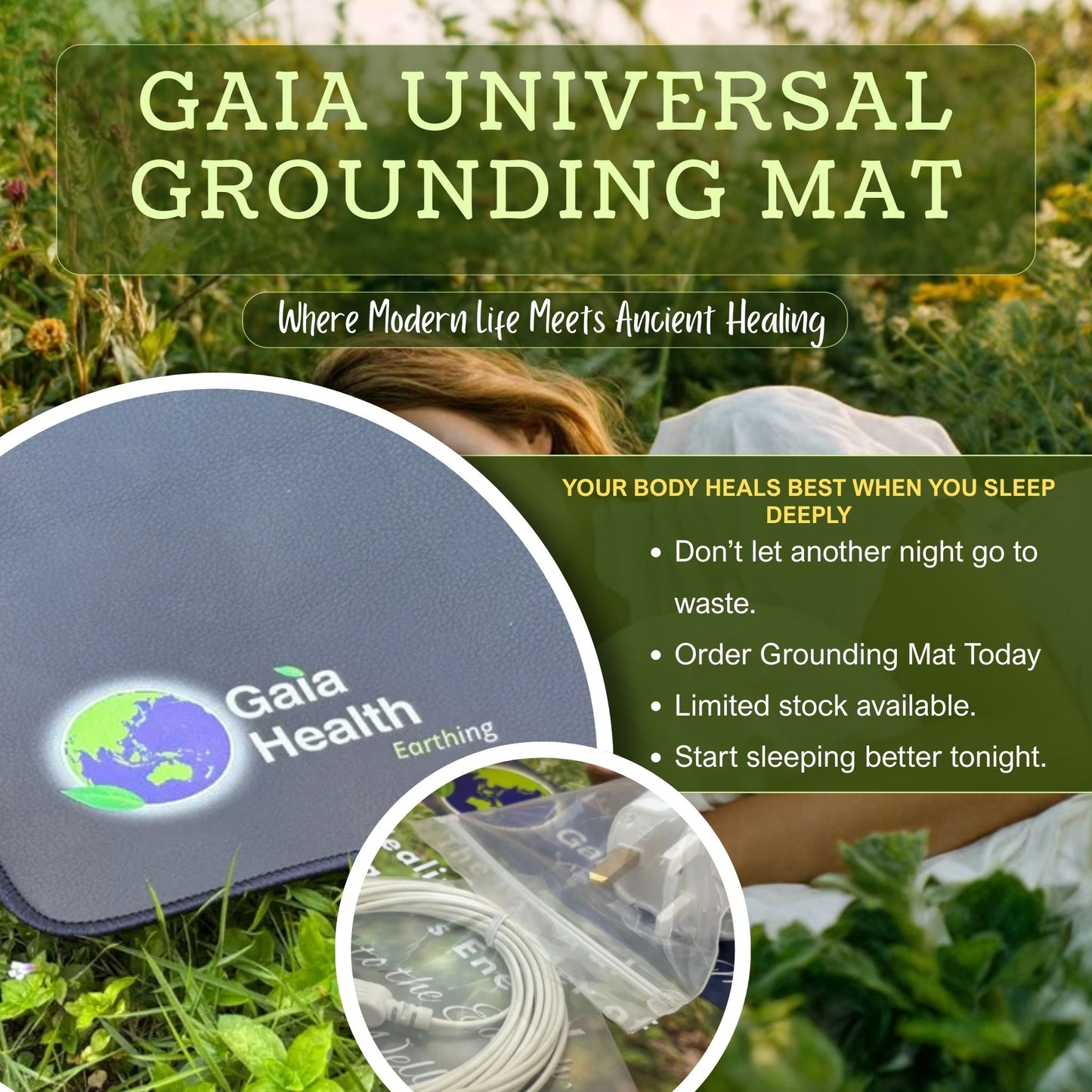 Grounding Mat for Deep Sleep and Pain Relief Natural Earthing Solution