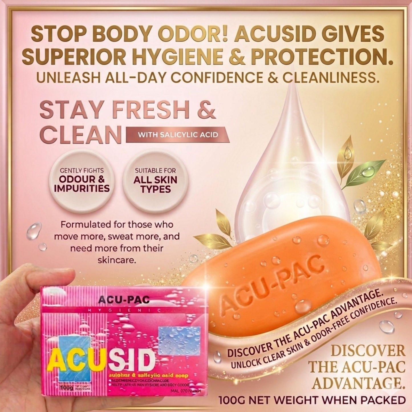 Acu Pac Acusid Sulphur Salicylic Acid Soap 100g