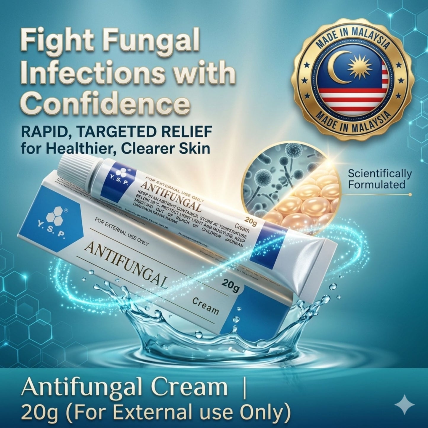Y.S.PYSP Antifungal Cream 20g (With Miconazole Antifungal & Anti-Inflammatory, Relieves Itching Effectively) Exp:4/28