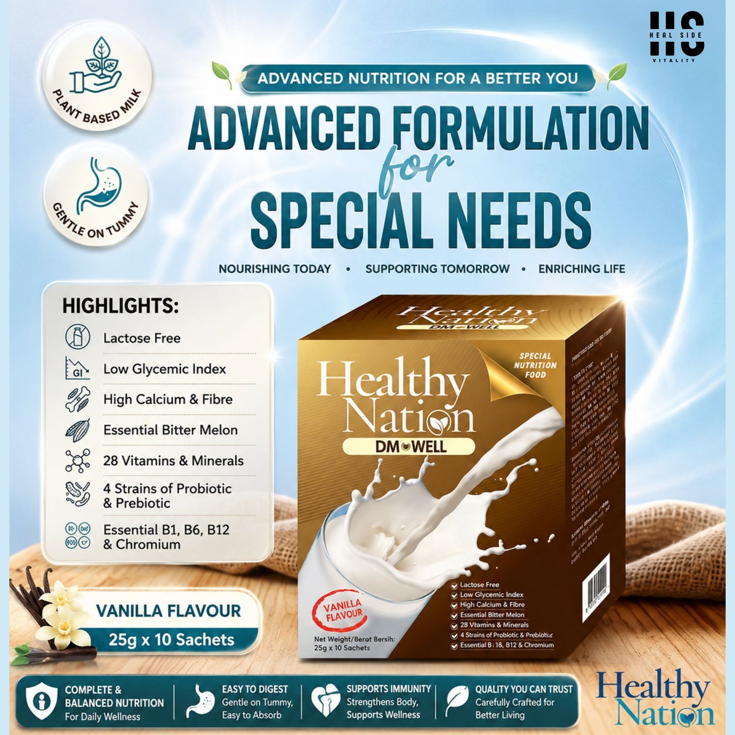 DM Well Plant-Based Nutrition Drink Blood Sugar Support Nerve & Metabolic Health Exp:8/11/26