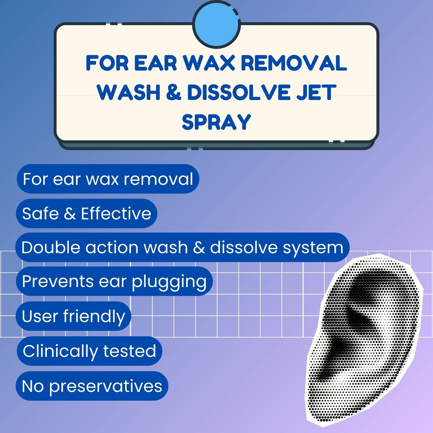 Nur Care Clean Ears For Ear Wax Removal Wash and Dissolve Jet Spray (15ml)