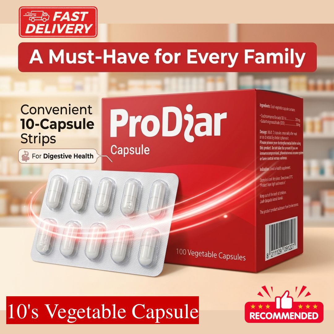 ProDiar Capsule 10's Probiotic Saccharomyces Boulardii Gut Health Digestive Support EXP 01/28