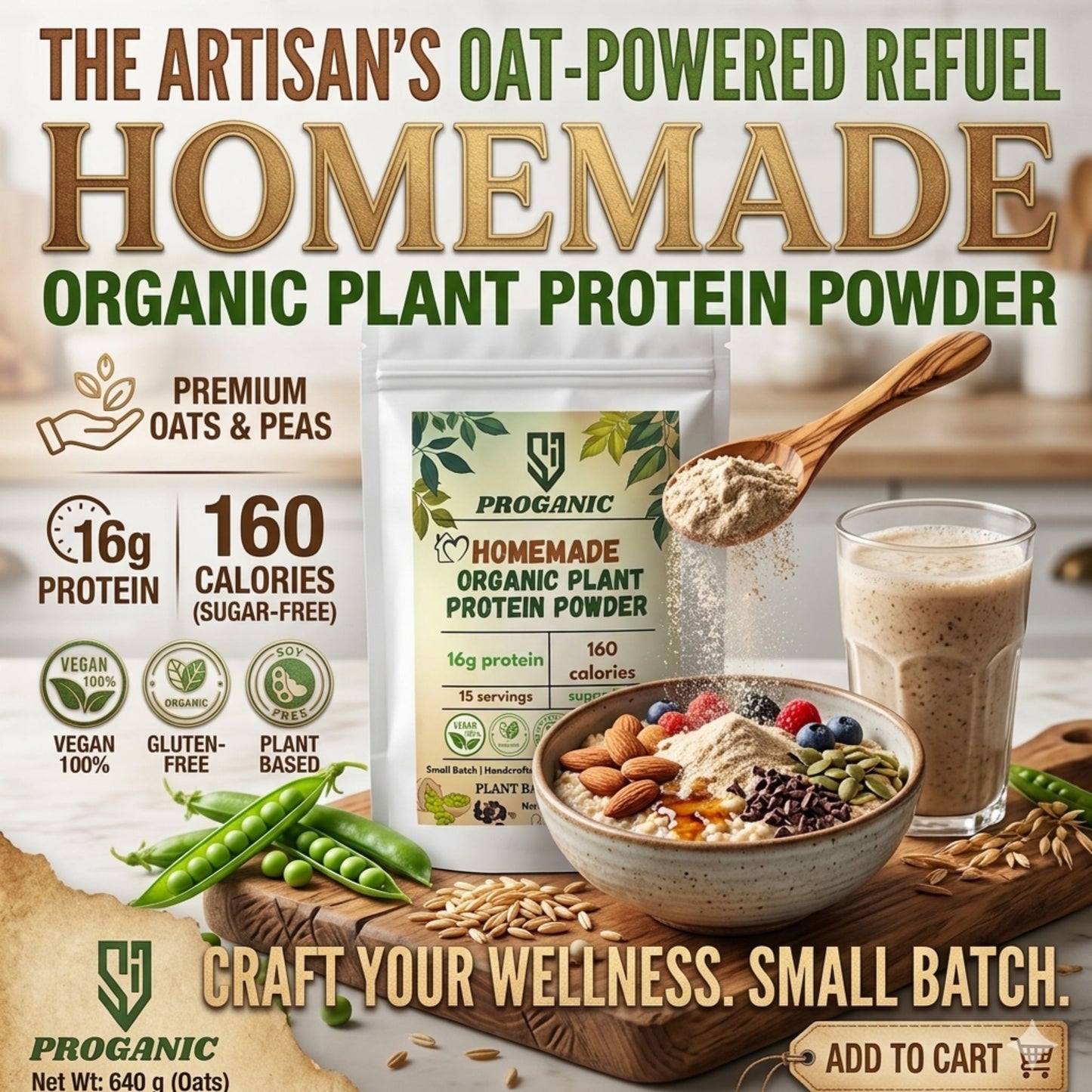Organic Plant Protein Powder 640g Exp: 05/02/2027