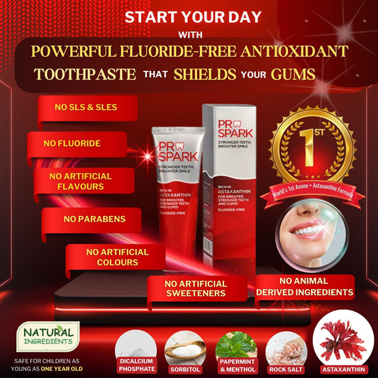Pro Spark Toothpaste with ASTAXANTHIN (Fluoride-Free) Exp: 05/05/27